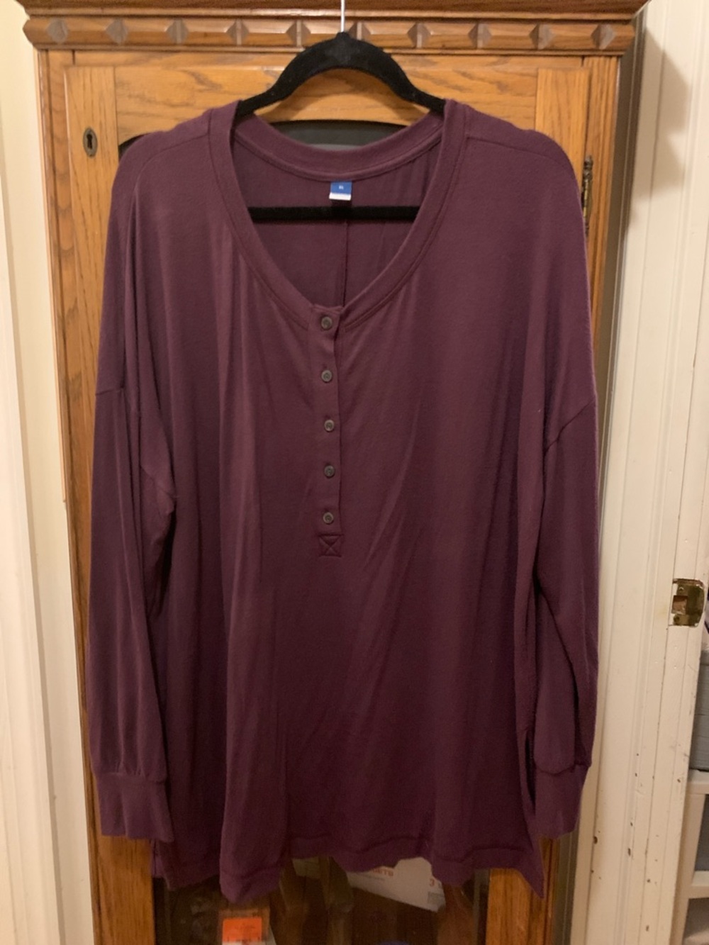 Old Navy Women's Long Sleeve Henley Top - Plum